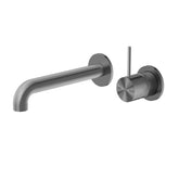 Mecca Handle Up Wall Basin Mixer Combination Seperate Plate - Gun Metal Grey